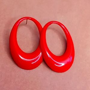 Retro Metal Red Earrings